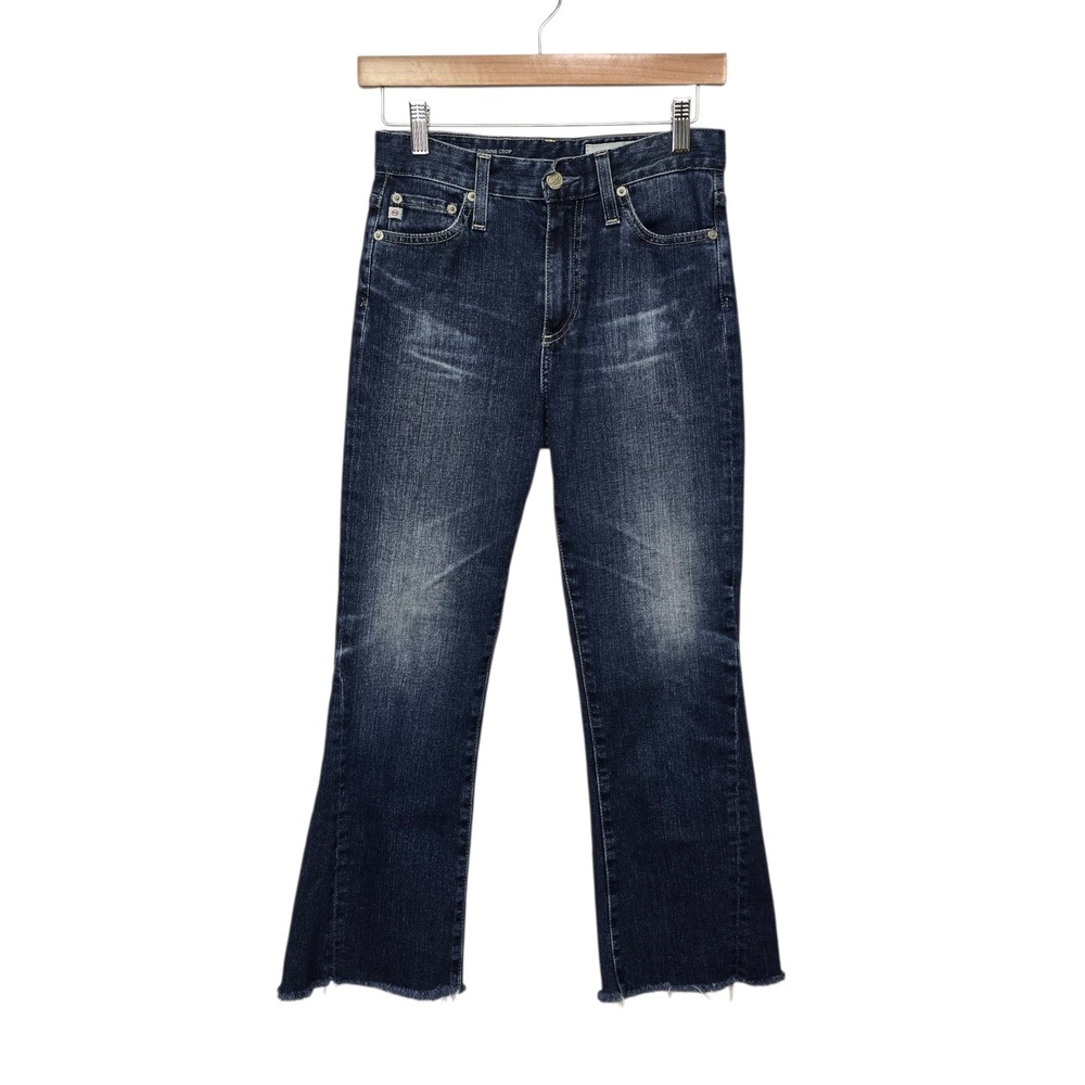AG Adriano Goldschmied The Quinne Crop High Rise Kick Flare Jeans Blue Size 26R